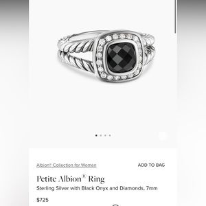 David Yurman Petite Albion® Ring, Sterling Silver with Black Onyx and Diamonds